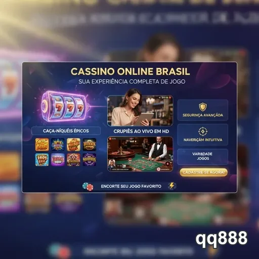 Ilustração de Experimente o cassino online qq888 com slots e roleta diversificada
